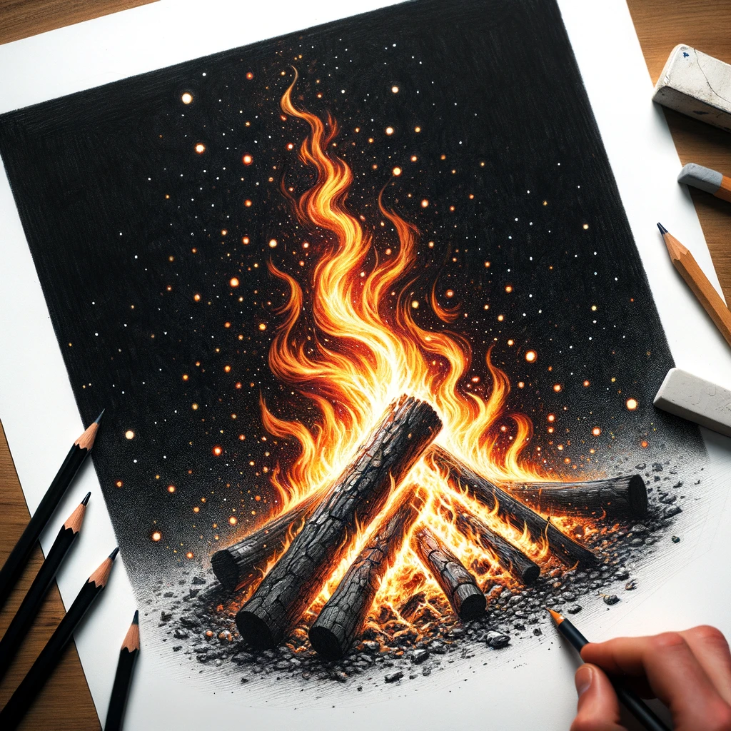 how to draw fire